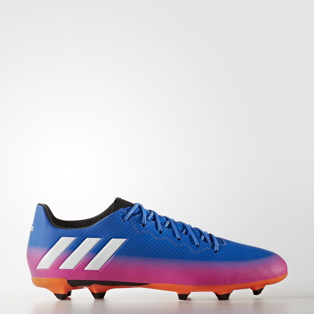 Adidas Messi 16.3 Firm Ground - ποδοσφαιρικα παπουτσια ανδρικα - Μπλε/Ασπρα/Πορτοκαλι,Μέγεθος: EU 36